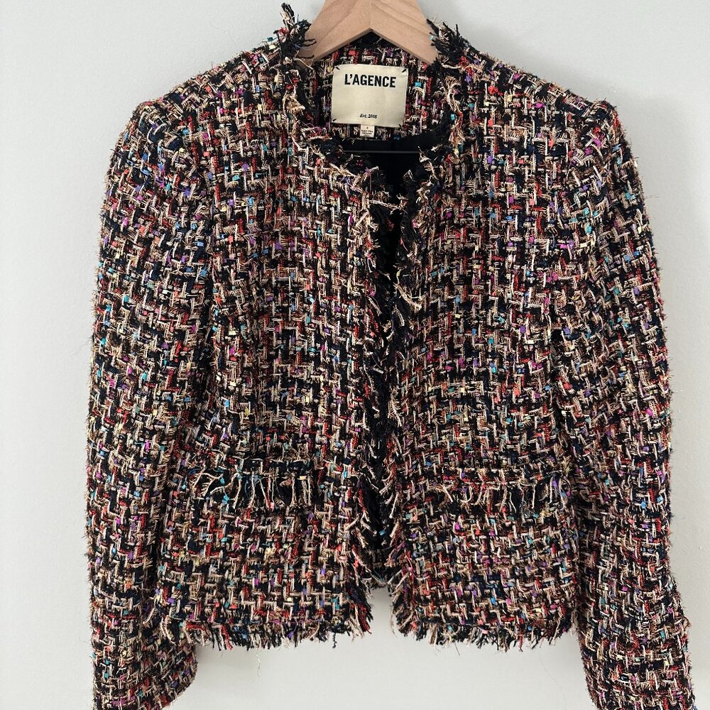 L'AGENCE Angelina Jacket in Metallic Tweed